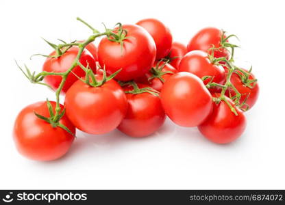 Fresh tomatoes on white background