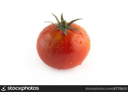 fresh tomatoes with water drops on white background , (with clipping work path)