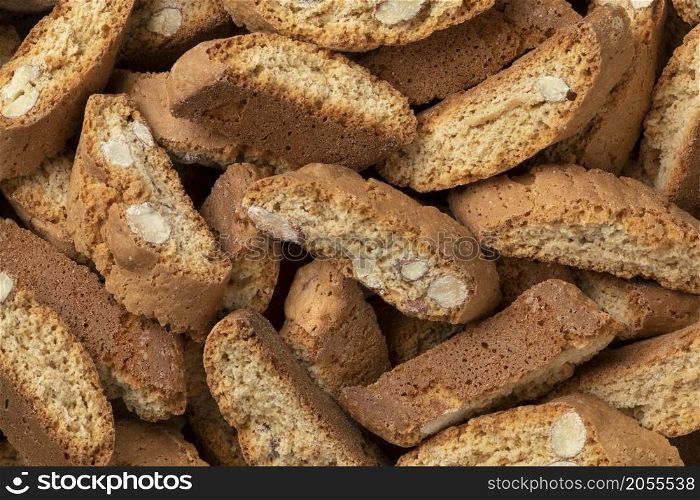 Fresh traditional Italian Cantuccini full frame close up as background