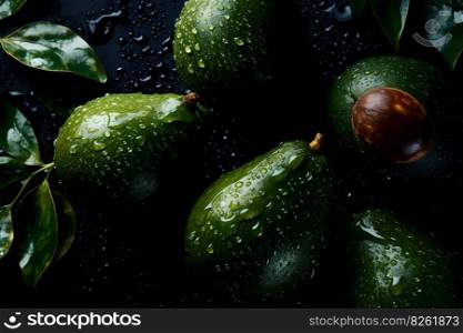 Fresh tropical avocado fruit close up good for background. Neural network AI generated art. Fresh tropical avocado fruit close up good for background. Neural network AI generated