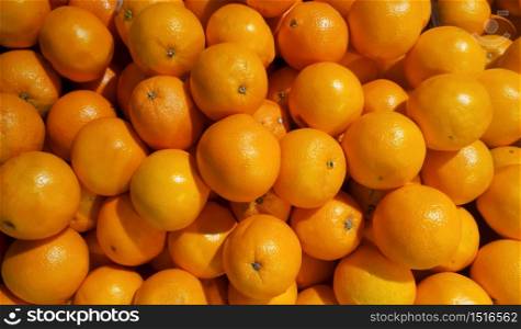 Fresh tropical mandarin orange in the market.