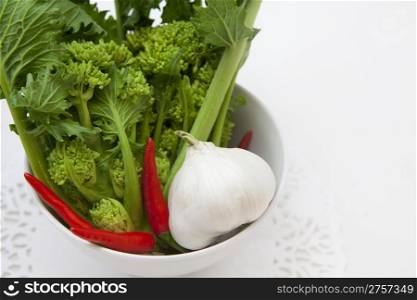Fresh turnip plant on white background