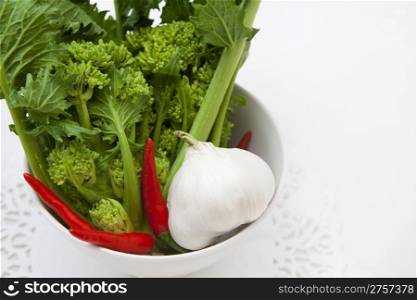 Fresh turnip plant on white background