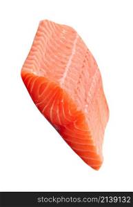 fresh uncooked red fish fillet isolated. fresh uncooked red fish fillet