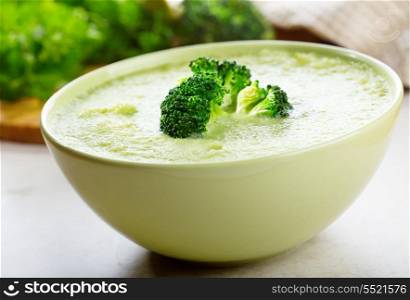 fresh vegetable soup with broccoli