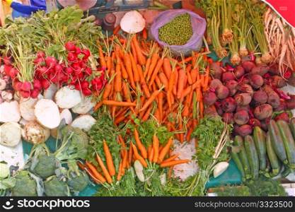 Fresh vegetables at farmers market