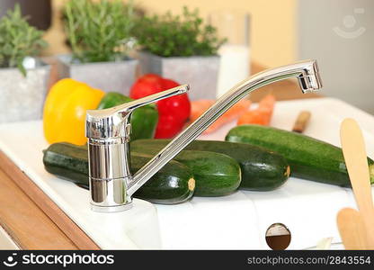 fresh vegetables on a kitchen table