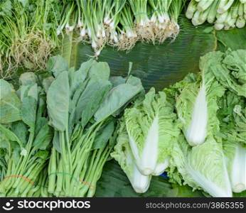 Fresh vegetables on street market in Thailand