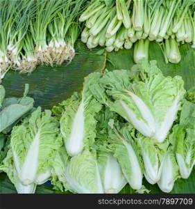 Fresh vegetables on street market in Thailand