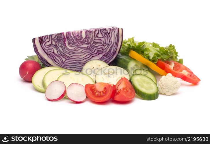 fresh vegetables on the white background. fresh vegetables
