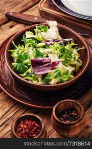 Fresh vegetables salad in salad bowl.Healthy food. Fresh vegetable salad