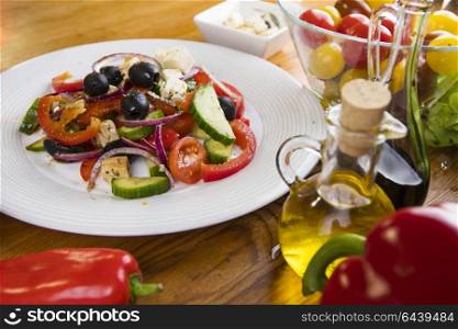 fresh vegetables salat in the plate