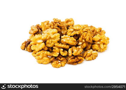 Fresh walnut nuts isolated on the white