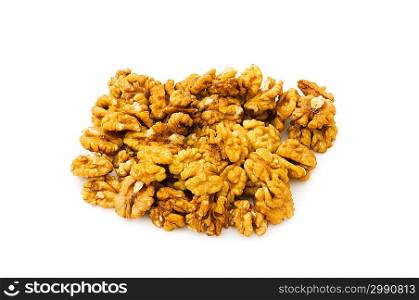 Fresh walnut nuts isolated on the white