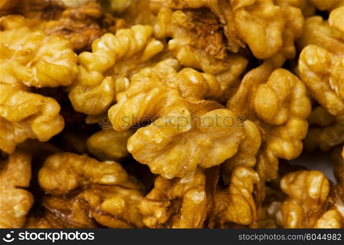 Fresh walnut nuts isolated on the white&#xA;