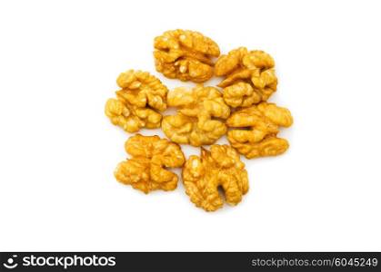 Fresh walnut nuts isolated on the white&#xA;