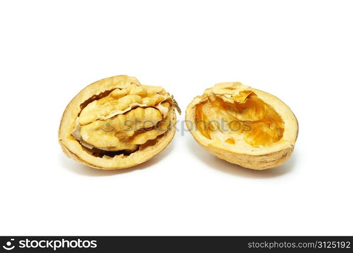 fresh walnuts isolated on a white background