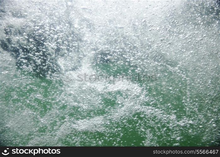 fresh water bubbles splash with green background