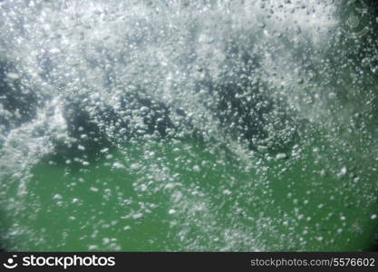 fresh water bubbles splash with green background