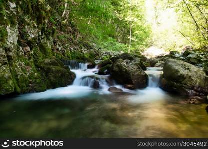 Fresh water in a small mountain stream