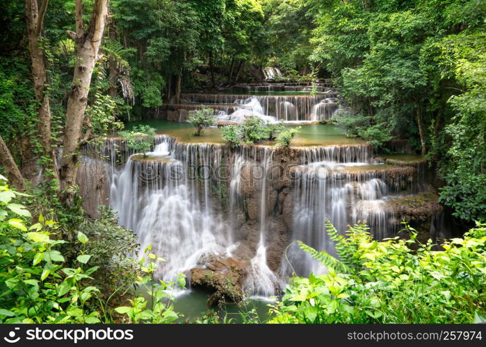 Fresh waterfall in rainforest at National Park, Thailand.. waterfall in rainforest