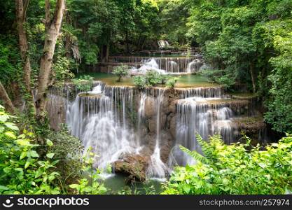 Fresh waterfall in rainforest at National Park, Thailand.. waterfall in rainforest