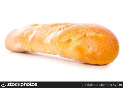 fresh white bread sprinkled with flour, isolated on white