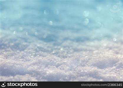 Fresh winter wonderland white snow texture. Fresh snow texture. Background texture of fresh winter pure snow