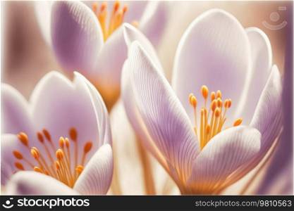 Fresh yellow and white tulips close up. Floral backdrop. Spring concept. Generative AI