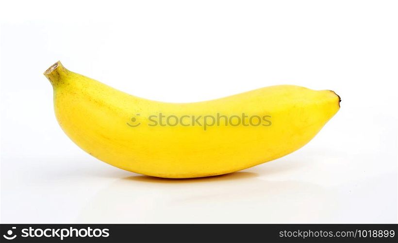 fresh yellow banana on white background.