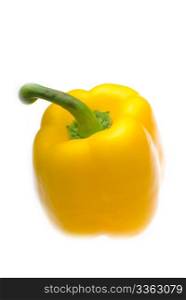 fresh yellow bell pepper isolated over white background