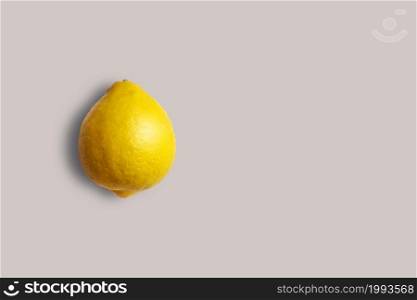 Fresh yellow lemon on a white background for the menu. Geometric background. Flat lay, copy space, top view.
