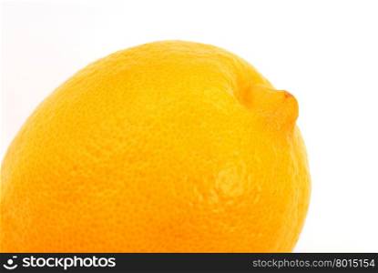 Fresh yellow lemon on white background. Close up