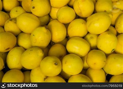 Fresh yellow lemons. lemons background
