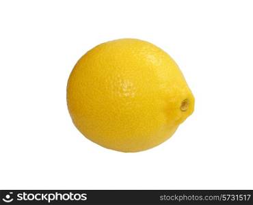 Fresh yellow ripe lemon over the white background