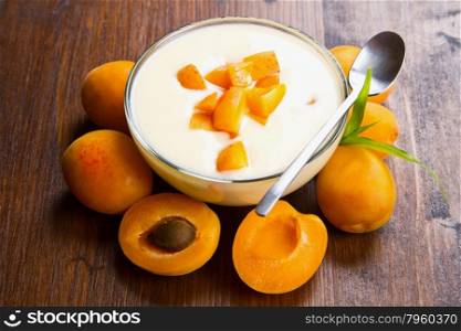 Fresh yogurt with apricots