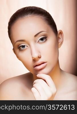 Fresh Young Woman Face - Spa Salon, Cosmetology concept