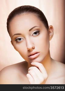 Fresh Young Woman Face - Spa Salon, Cosmetology concept