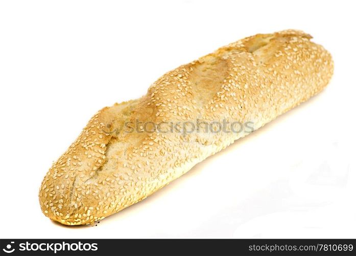 freshly baked bread roll isolated on white background