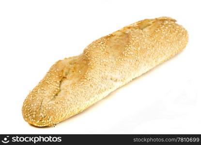 freshly baked bread roll isolated on white background