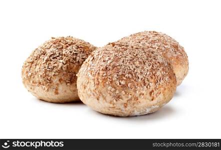 freshly baked buns, isolated on white background