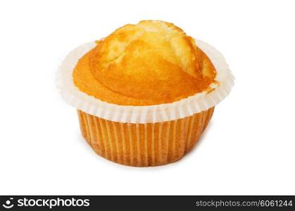 Freshly baked muffin isolated on the white