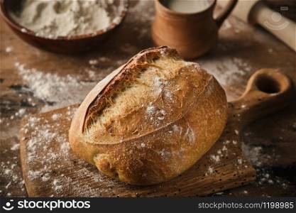 Freshly baked traditional bread.