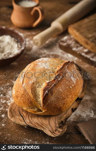 Freshly baked traditional bread.
