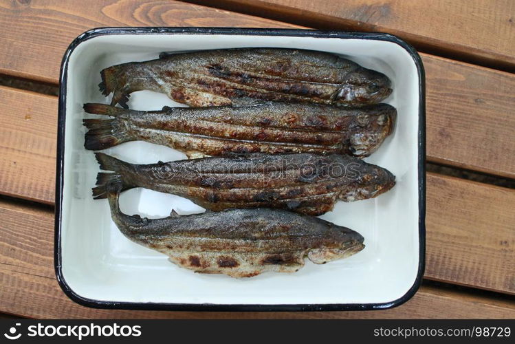 Freshly grilled trout