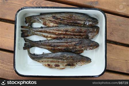 Freshly grilled trout