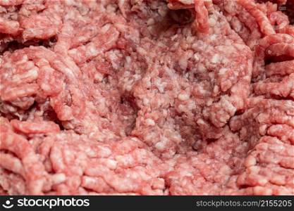 Freshly ground beef. Mincemeat texture and background