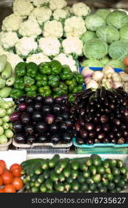 Freshly picked vegetables at an open-air market in Dubai, United Arab Emirates