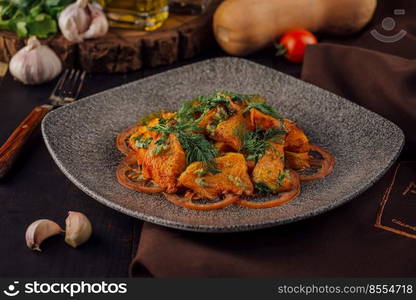 Freshly prepared sweet potato fries ready to eat