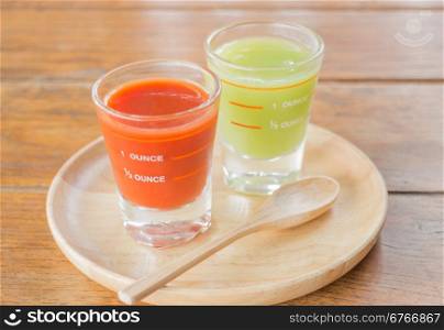 Freshly squeezed juices for diet, stock photo